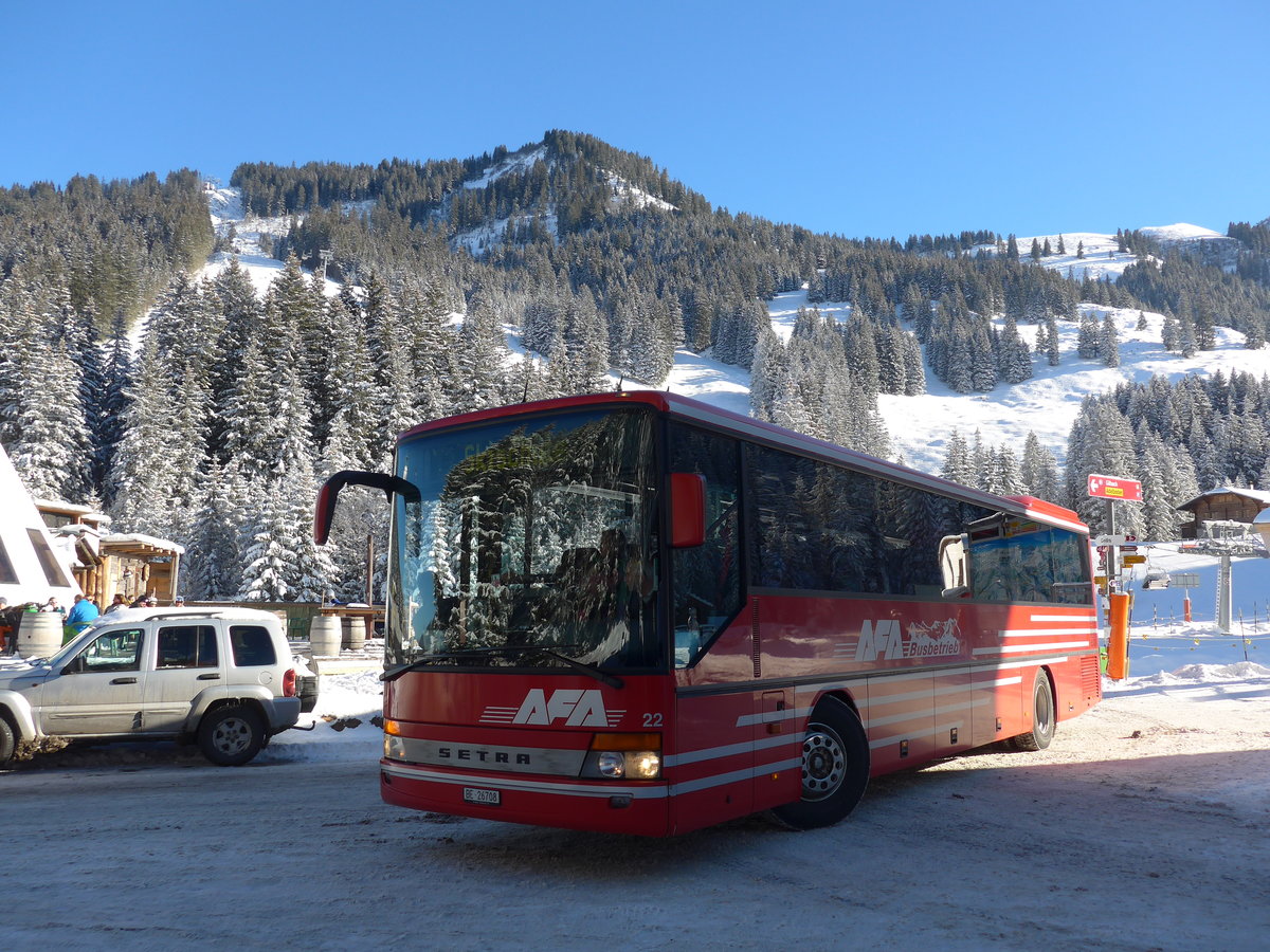 (178'008) - AFA Adelboden - Nr. 22/BE 26'708 - Setra (ex Nr. 8) am 9. Januar 2017 in Adelboden, Bergl�ger