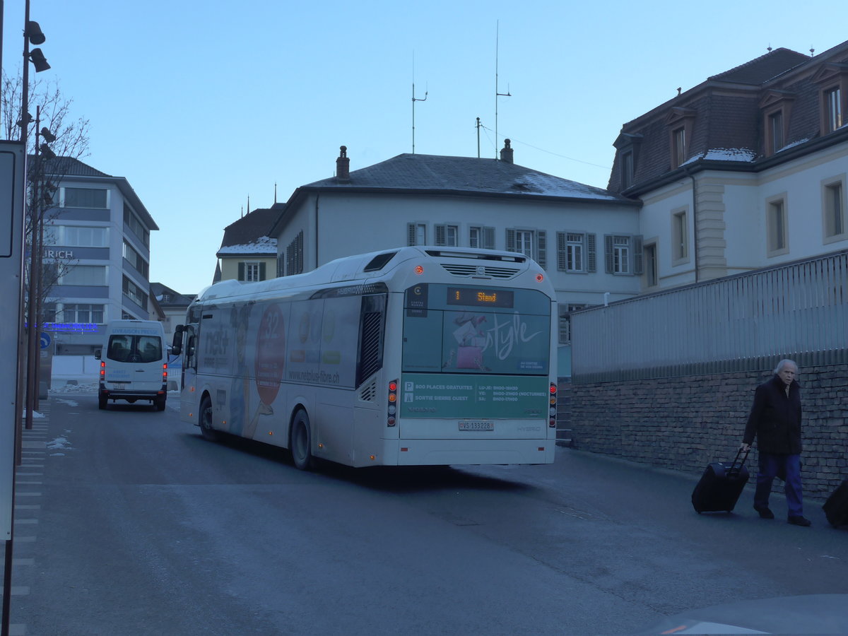 (178'079) - BS Sierre - VS 133'228 - Volvo am 21. Januar 2017 in Sierre, H�tel de Ville CFF