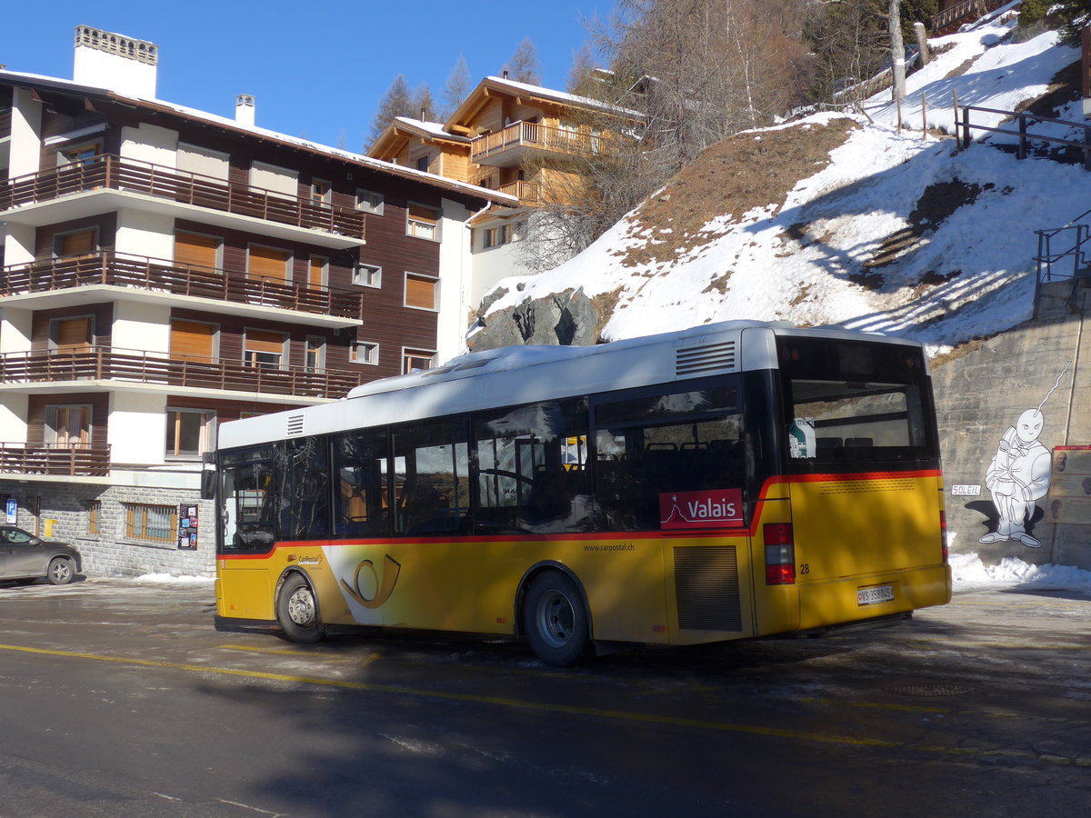 (178'110) - PostAuto Wallis - Nr. 28/VS 358'045 - MAN/G�ppel (ex TSAR, Sierre; ex Epiney, Ayer; ex Dupraz, Soral Nr. 53; ex TourisCar, Gen�ve Nr. 900) am 21. Januar 2017 in St-Luc, Post
