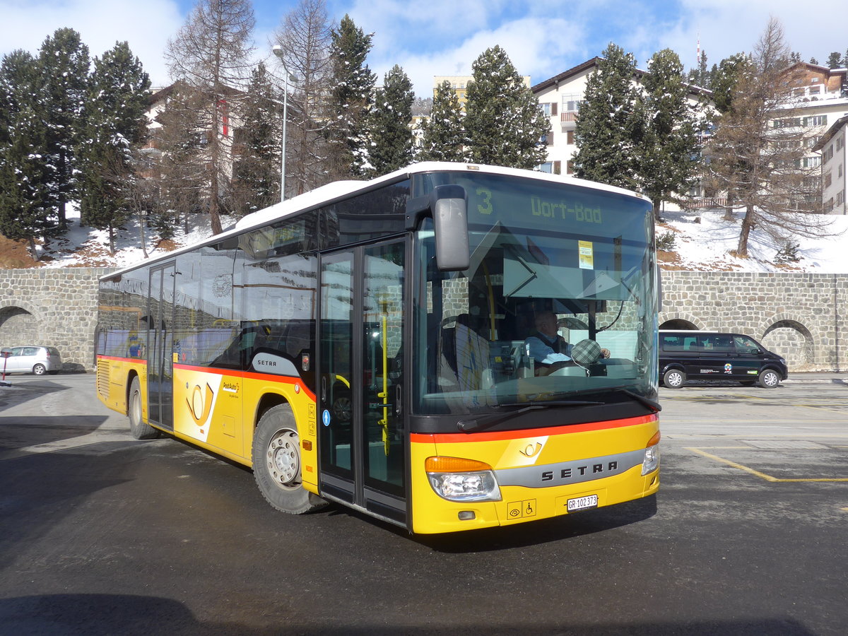 (178'379) - PostAuto Graub�nden - GR 102'373 - Setra am 9. Februar 2017 beim Bahnhof St. Moritz
