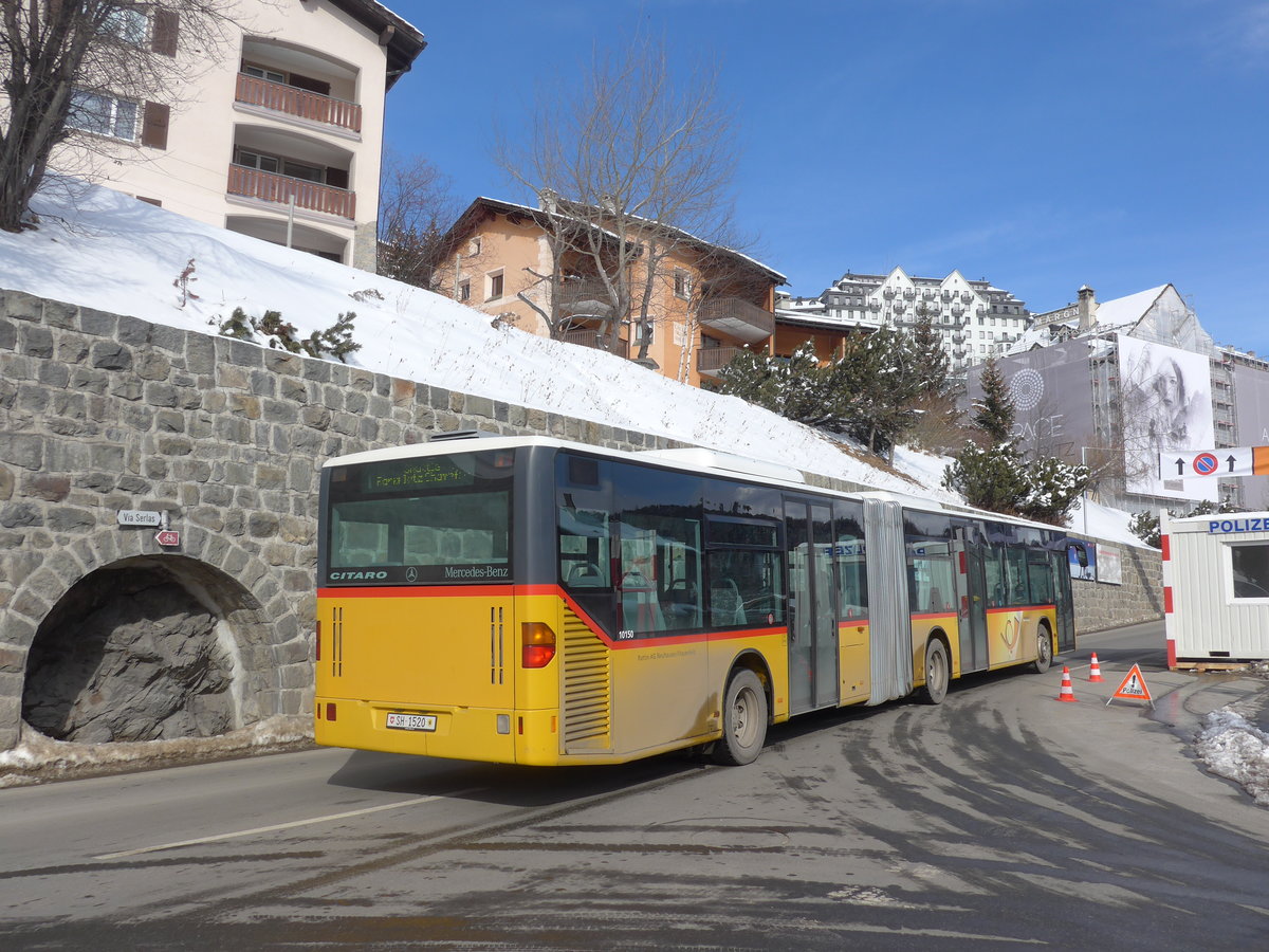(178'412) - Rattin, Neuhausen - Nr. 20/SH 1520 - Mercedes (ex PostAuto Z�rich Nr. 82; ex Eurobus, Arbon Nr. 2) am 9. Februar 2017 beim Bahnhof St. Moritz