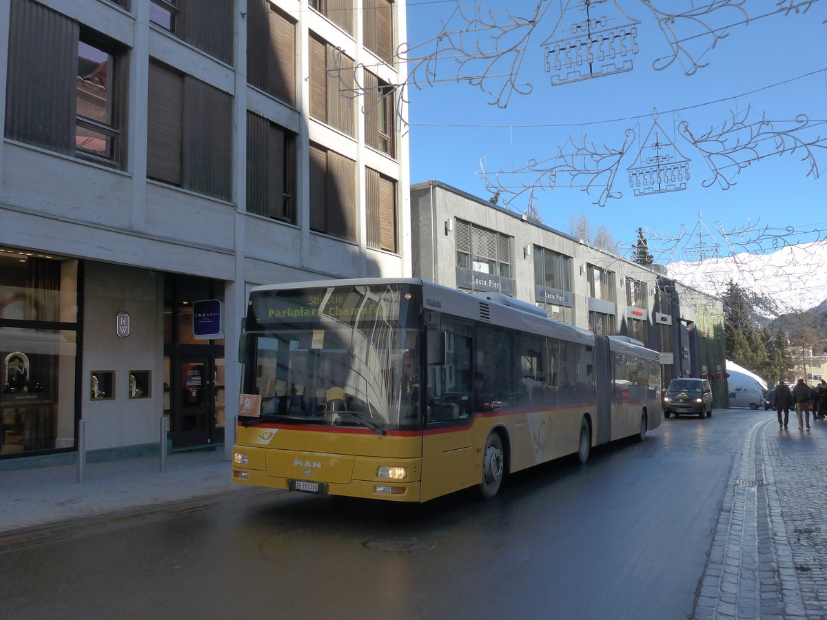 (178'565) - PostAuto Z�rich - Nr. 165/ZH 781'200 - MAN am 18. Februar 2017 in St. Moritz, Klinik Gut