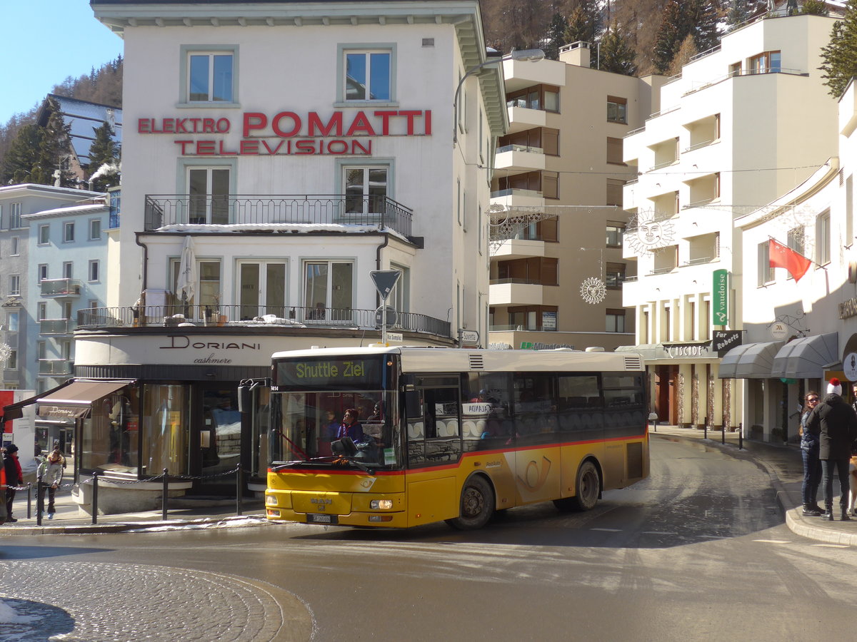 (178'590) - Fontana, Ilanz - GR 160'686 - MAN/G�ppel (ex PostAuto Graub�nden; ex Hartmann, Monstein) am 18. Februar 2017 in St. Moritz, Hotel Schweizerhof