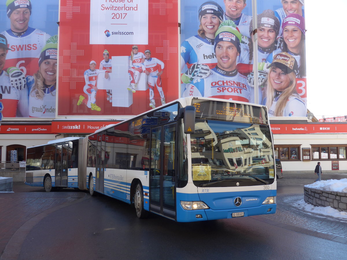 (178'603) - RTB Altst�tten - Nr. 360/SG 308'601 - Mercedes (ex BSW Sargans Nr. 360) am 18. Februar 2017 in St. Moritz, Hotel Schweizerhof