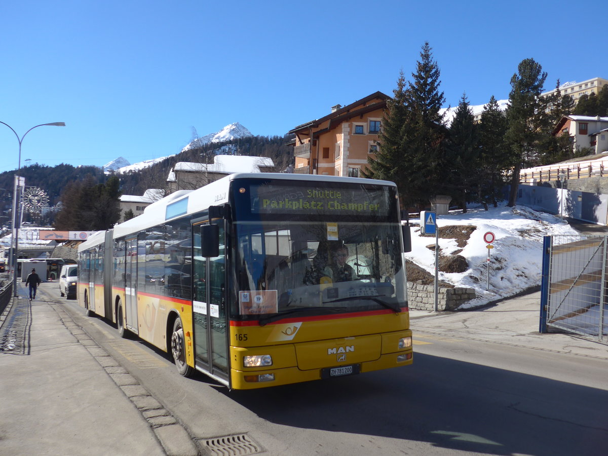 (178'617) - PostAuto Z�rich - Nr. 165/ZH 781'200 - MAN am 18. Februar 2017 beim Bahnhof St. Moritz