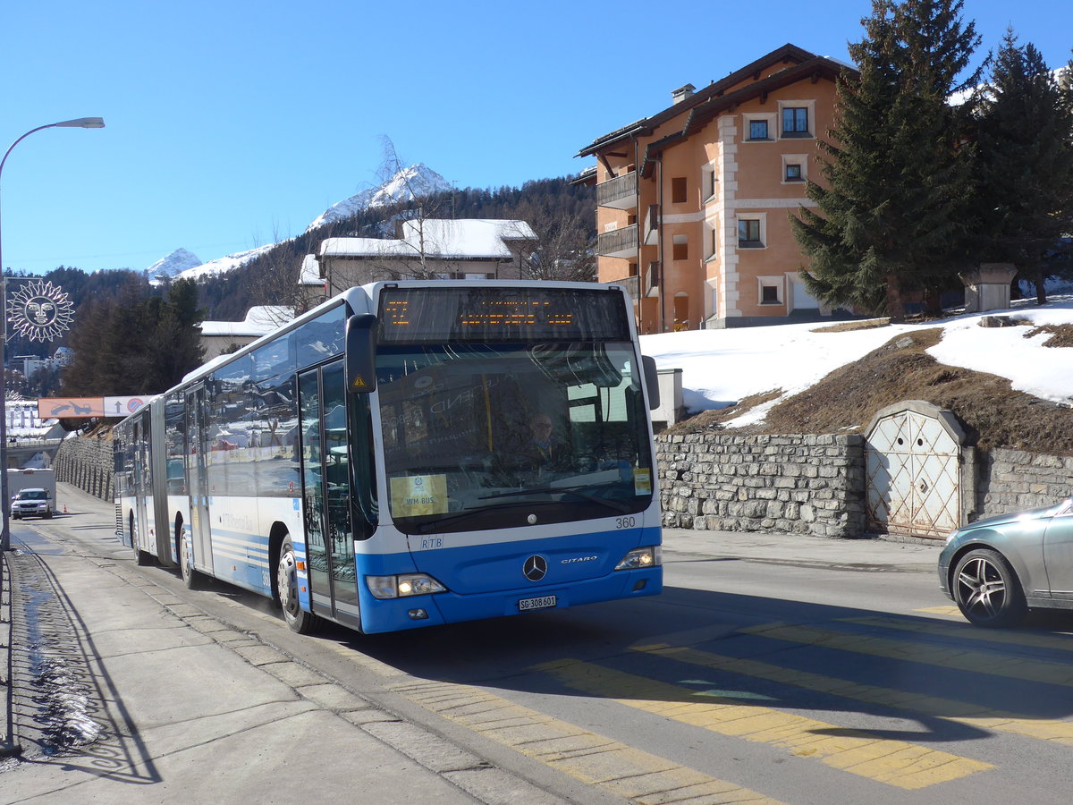 (178'625) - RTB Altst�tten - Nr. 360/SG 308'601 - Mercedes (ex BSW Sargans Nr. 360) am 18. Februar 2017 beim Bahnhof St. Moritz