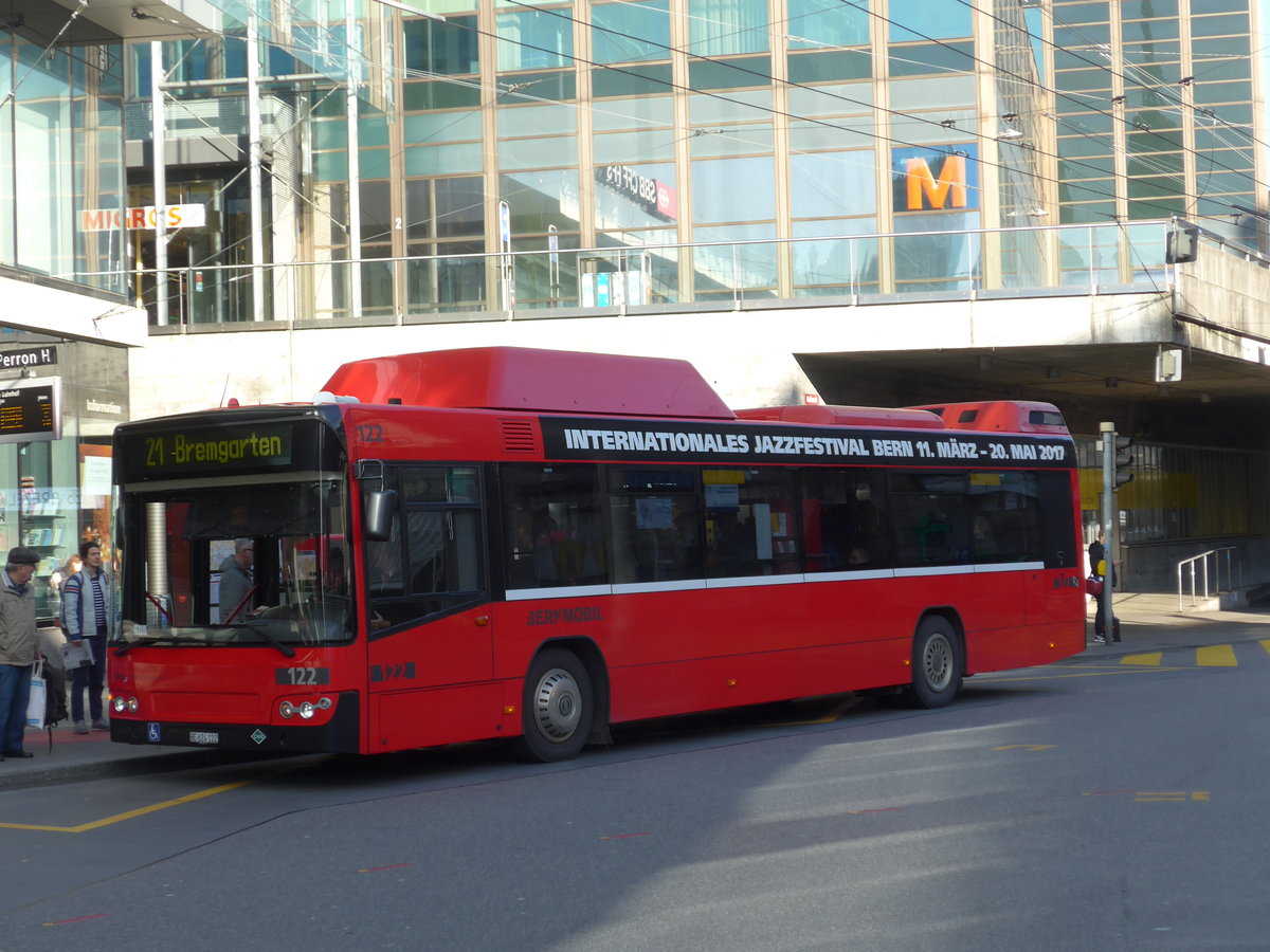 (178'859) - Bernmobil, Bern - Nr. 122/BE 624'122 - Volvo am 11. M�rz 2017 beim Bahnhof Bern