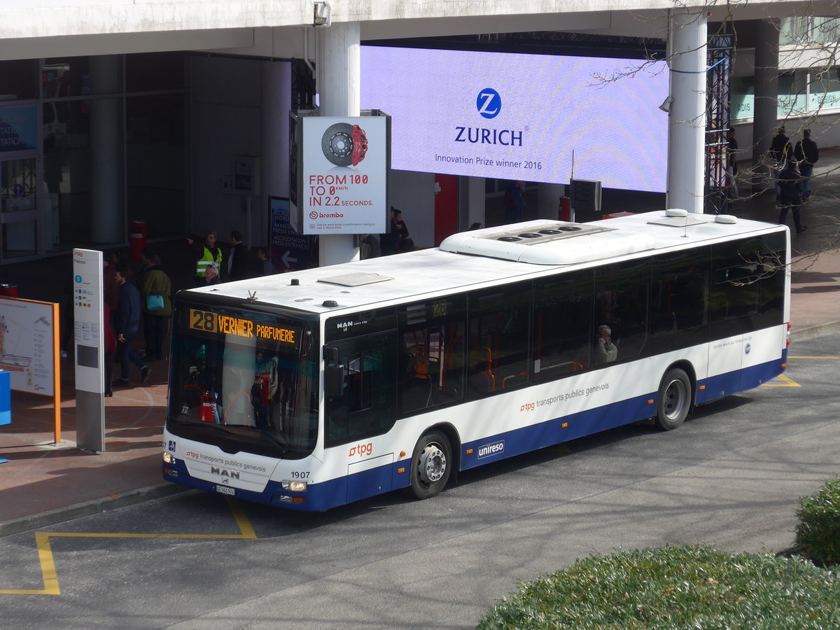 (178'866) - Globe-Limo, Gen�ve - Nr. 1907/GE 960'974 - MAN am 11. M�rz 2017 in Gen�ve, Palexpo