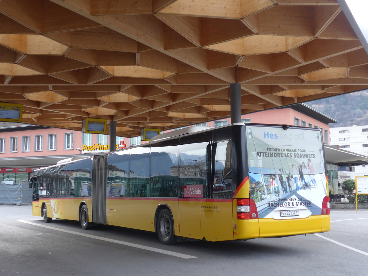 (178'944) - Buchard, Leytron - VS 223'348 - MAN (ex Nr. 161) am 12. M�rz 2017 beim Bahnhof Sion