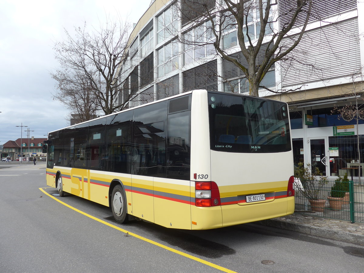 (178'990) - STI Thun - Nr. 130/BE 801'130 - MAN am 19. M�rz 2017 bei der Schiffl�ndte Thun