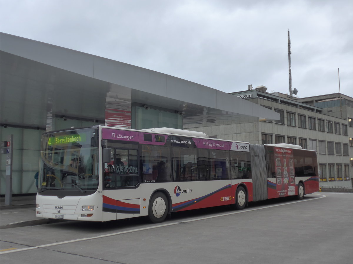 (178'998) - RVBW Wettingen - Nr. 153/AG 228'163 - MAN am 20. M�rz 2017 beim Bahnhof Baden