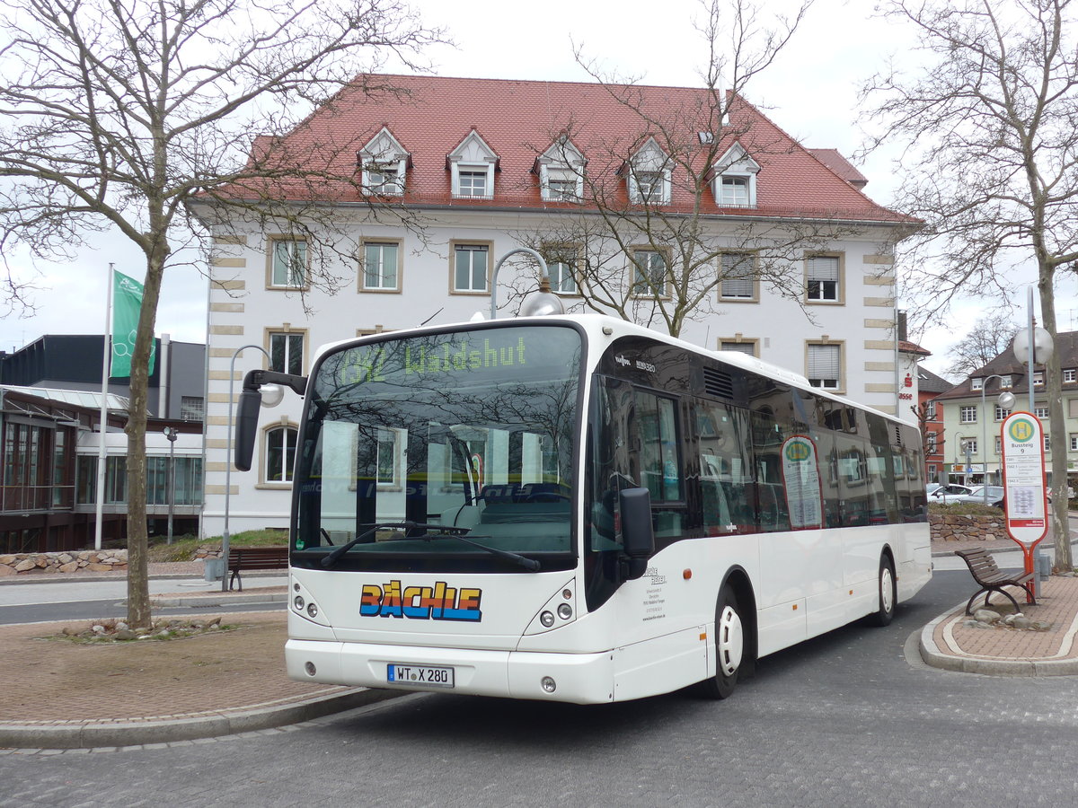 (179'013) - B�chle, Waldshut - WT-X 280 - Van Hool am 20. M�rz 2017 beim Bahnhof Waldshut