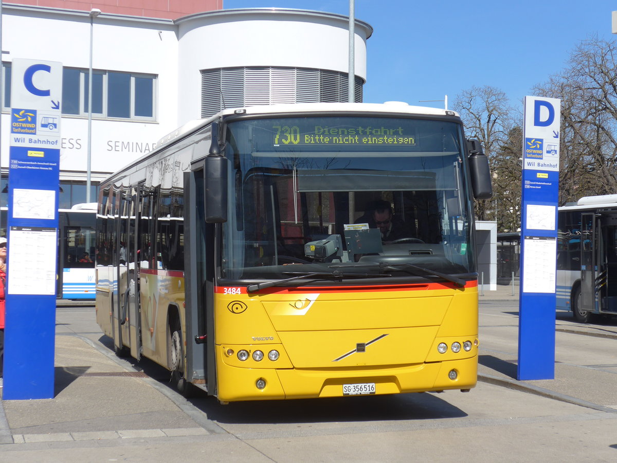 (179'223) - Schmidt, Oberb�ren - SG 356'516 - Volvo (ex PostAuto Ostschweiz) am 23. M�rz 2017 beim Bahnhof Wil
