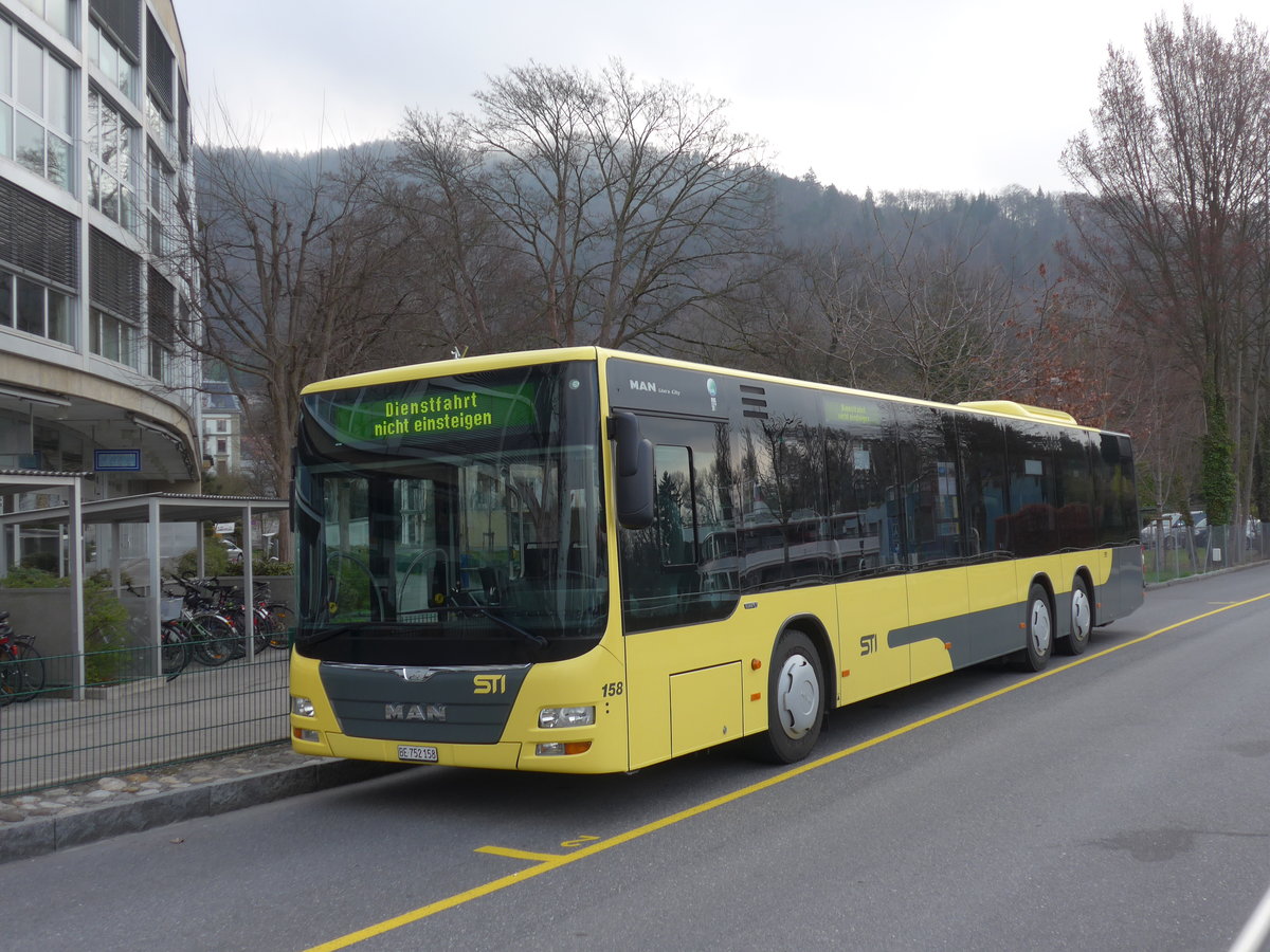 (179'226) - STI Thun - Nr. 158/BE 752'158 - MAN am 25. M�rz 2017 bei der Schiffl�ndte Thun