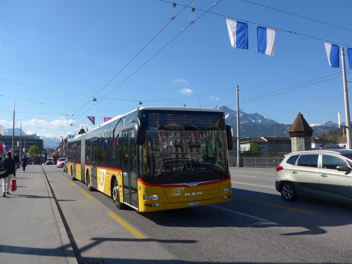 (179'431) - Bucheli, Kriens - Nr. 26/LU 15'559 - MAN am 10. April 2017 in Luzern, Bahnhofbr�cke