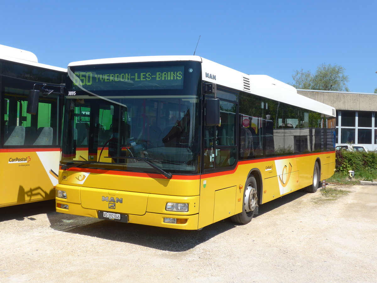 (179'854) - CarPostal Ouest - VD 392'846 - MAN am 29. April 2017 in Yverdon, Garage