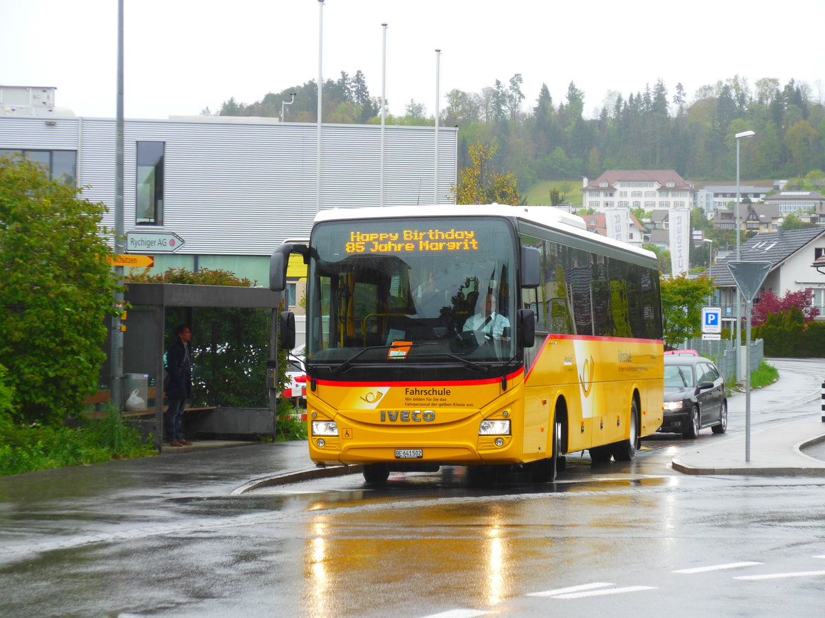 (179'975) - PostAuto Bern - BE 641'502 - Iveco am 1. Mai 2017 in Steffisburg, Zulgbr�cke