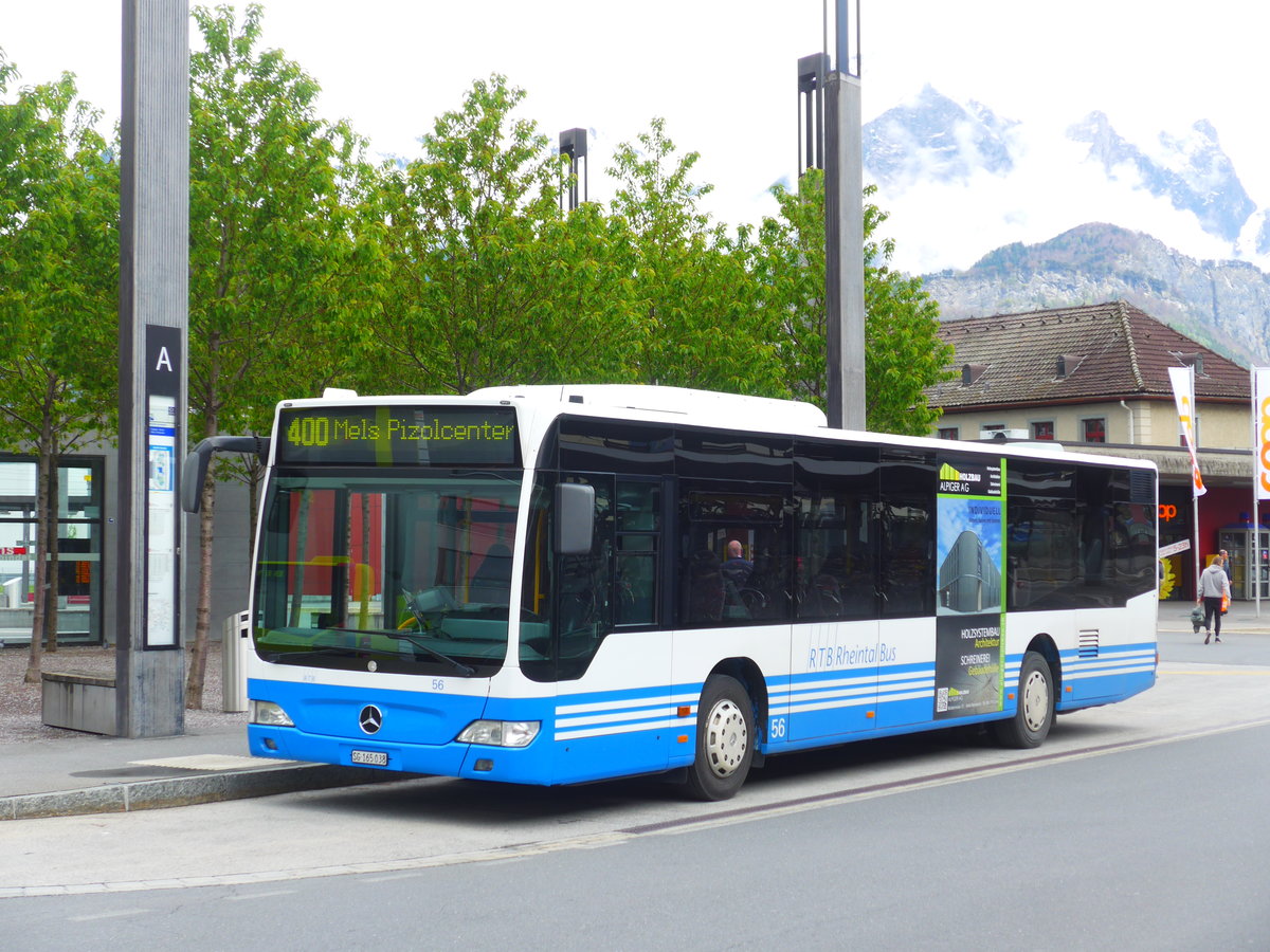(180'014) - RTB Altst�tten - Nr. 56/SG 165'038 - Mercedes am 4. Mai 2017 beim Bahnhof Sargans