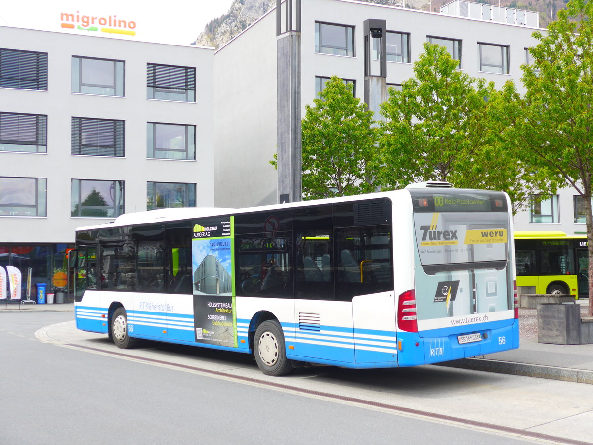 (180'015) - RTB Altst�tten - Nr. 56/SG 165'038 - Mercedes am 4. Mai 2017 beim Bahnhof Sargans