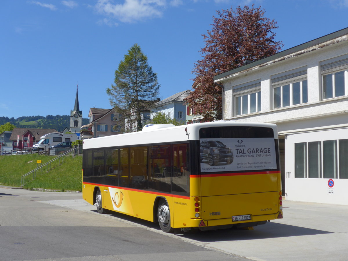 (180'326) - PostAuto Ostschweiz - SG 412'681 - Hess Personenanh�nger am 22. Mai 2017 beim Bahnhof Urn�sch