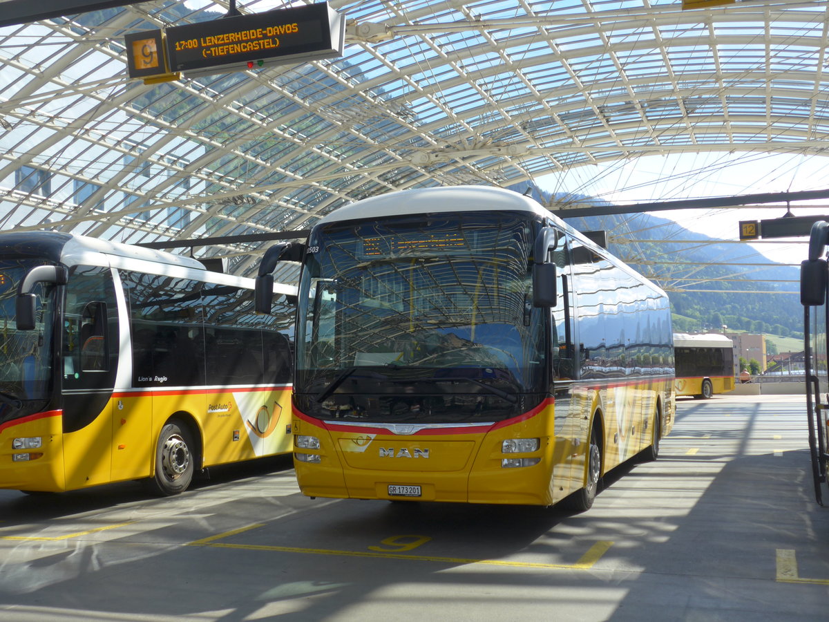(180'403) - PostAuto Graub�nden - GR 173'201 - MAN am 22. Mai 2017 in Chur, Postautostation