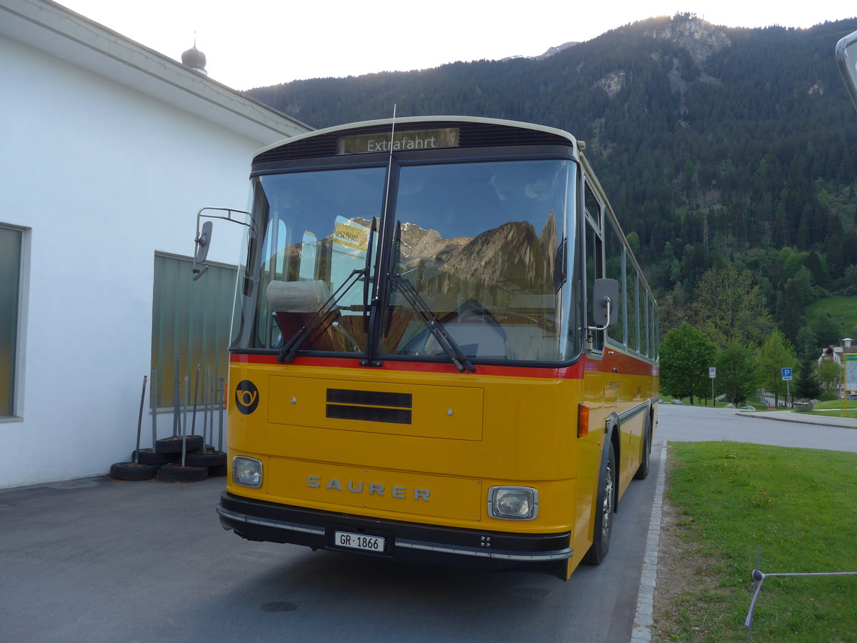 (180'429) - Mark, Andeer - GR 1866 - Saurer/R&J (ex PostAuto Graub�nden; ex P 24'350) am 22. Mai 2017 in Andeer, Garage
