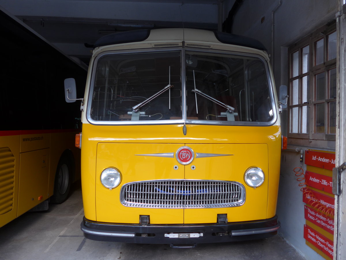 (180'433) - Urech, Zurzach - FBW/R&J (ex Suter, Frick; ex M+79'523; ex K�bli, Gstaad) am 22. Mai 2017 in Andeer, Garage Mark