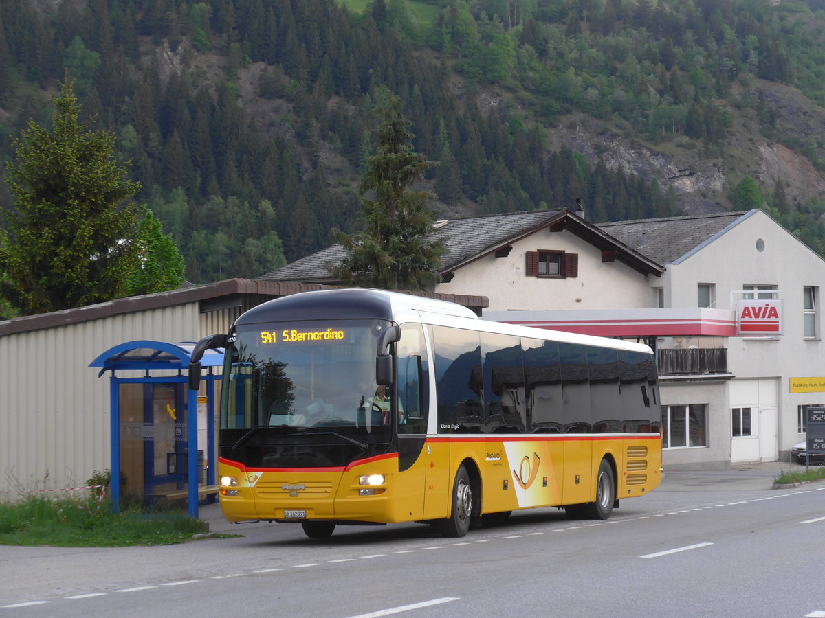 (180'463) - PostAuto Graub�nden - GR 162'991 - MAN am 23. Mai 2017 in Andeer, Tgavugl