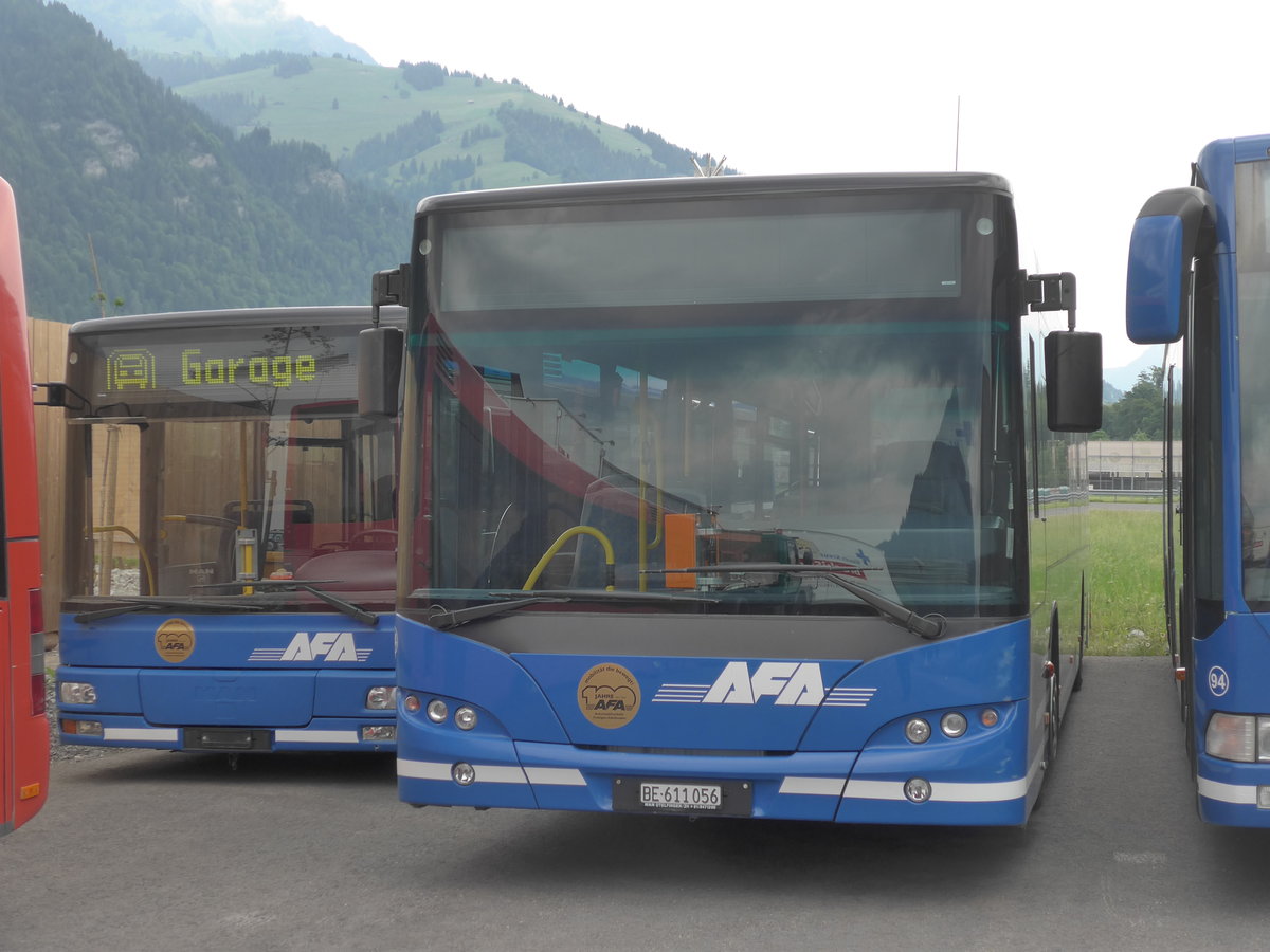 (181'100) - AFA Adelboden - Nr. 54/BE 611'056 - Neoplan (ex VBZ Z�rich Nr. 243) am 14. Juni 2017 in Frutigen, Garage
