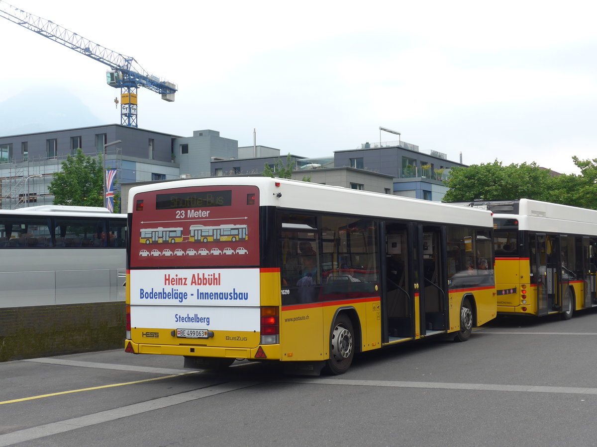 (181'363) - PostAuto Bern - BE 499'063 - Lanz+Marti/Hess Personenanh�nger (ex VBL Luzern Nr. 310) am 24. Juni 2017 beim Bahnhof Interlaken Ost