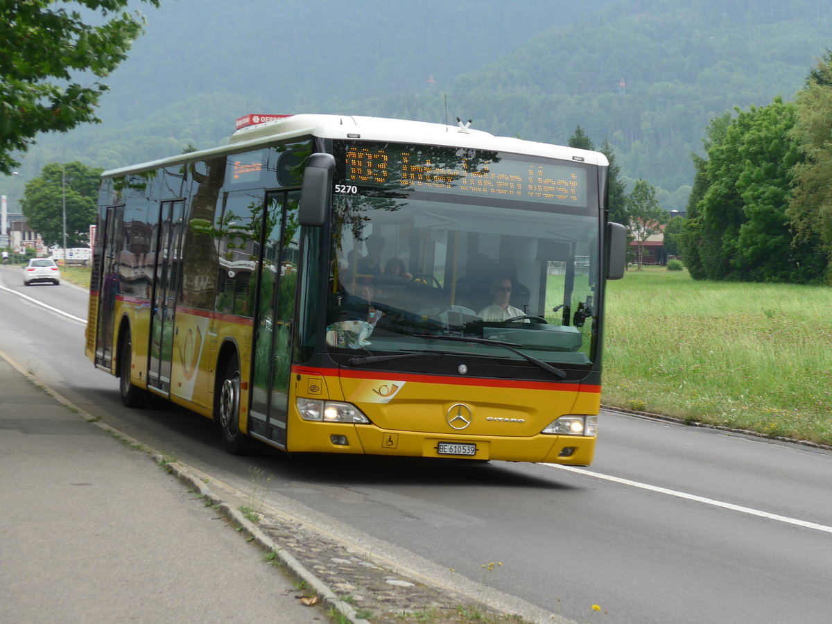 (181'372) - PostAuto Bern - Be 610'539 - Mercedes (ex BE 700'281; ex Schmocker, Stechelberg Nr. 2) am 24. Juni 2017 in Interlaken, Untere B�nigstrasse