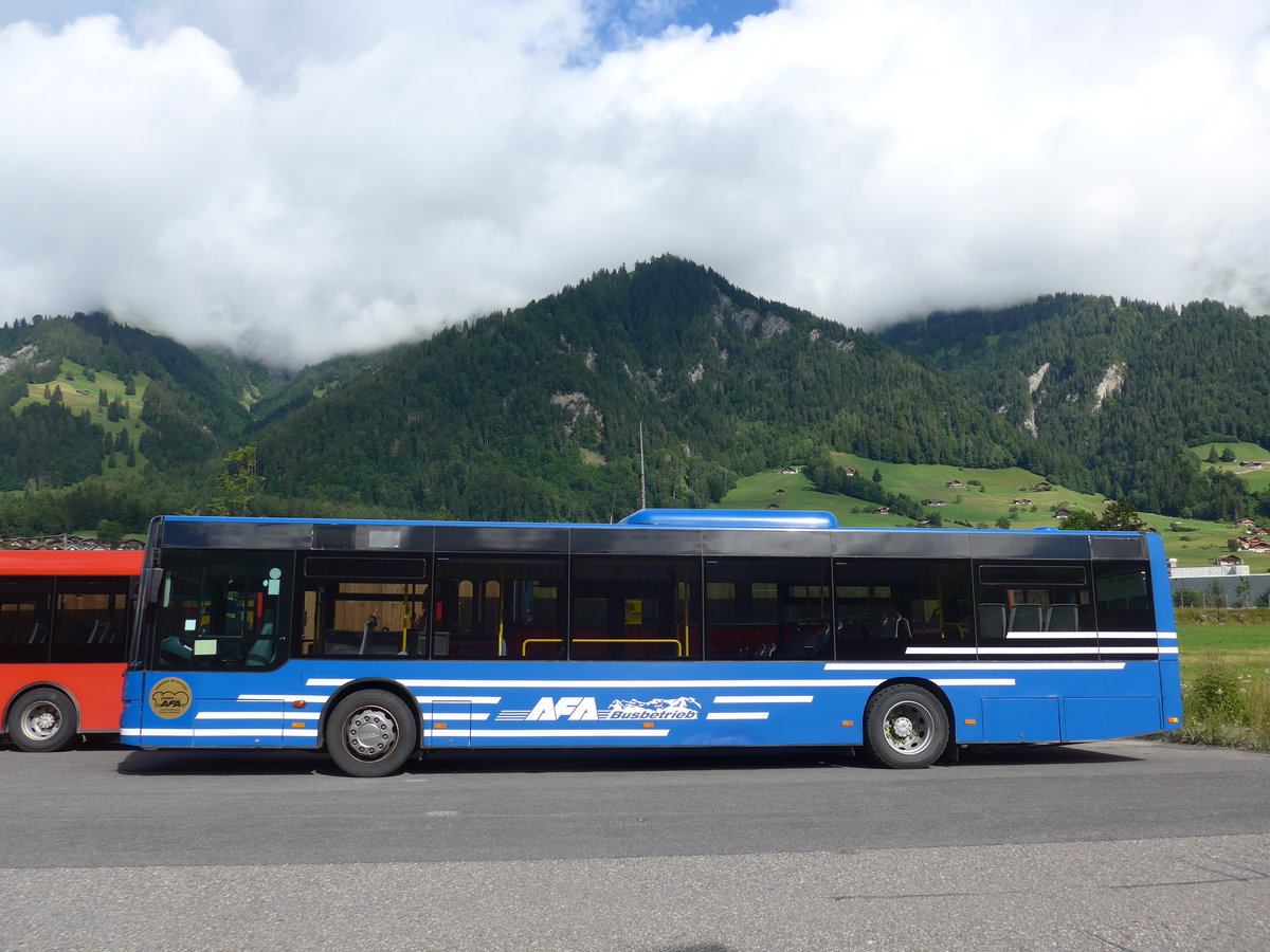 (181'630) - AFA Adelboden - Nr. 54 - Neoplan (ex VBZ Z�rich Nr. 243) am 1. Juli 2017 in Frutigen, Garage