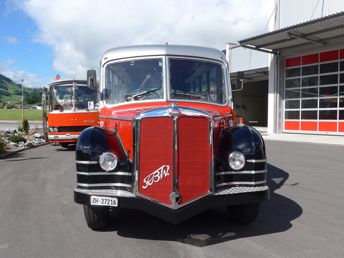 (181'640) - Meier, Gr�t - Nr. 12/ZH 27'216 - FBW/R&J (ex Wespe, Altst�tten; ex AFA Adelboden Nr. 12) am 1. Juli 2017 in Frutigen, Garage AFA