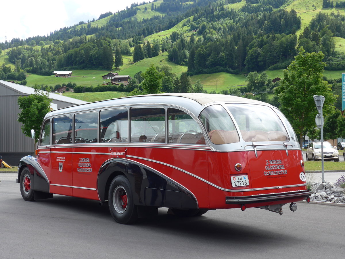 (181'679) - Meier, Gr�t - Nr. 12/ZH 27'216 - FBW/R&J (ex Wespe, Altst�tten; ex AFA Adelboden Nr. 12) am 1. Juli 2017 in Frutigen, Garage AFA