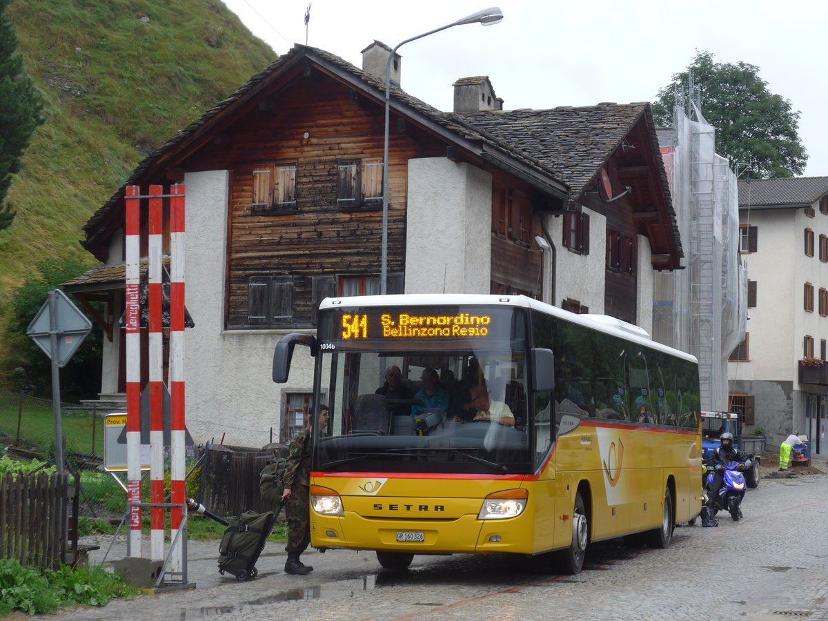 (182'247) - PostAuto Graub�nden - GR 160'326 - Setra (ex AutoPostale Ticino) am 24. Juli 2017 in Spl�gen, Dorf (prov. Haltestelle)