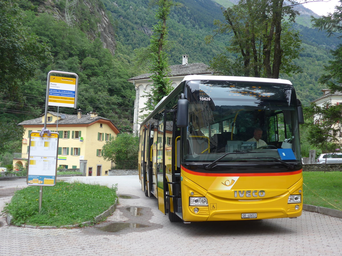 (182'284) - PostAuto Graub�nden - GR 40'653 - Iveco am 24. Juli 2017 in Promontogno, Post