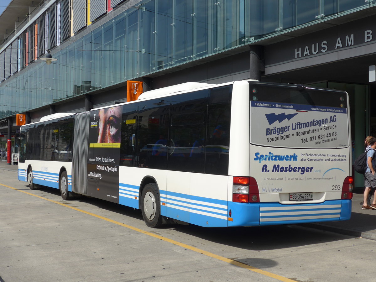 (182'567) - WilMobil, Wil - Nr. 293/SG 354'228 - MAN (ex RTB Altst�tten Nr. 3; ex SBC Chur Nr. 97) am 3. August 2017 beim Bahnhof Frauenfeld