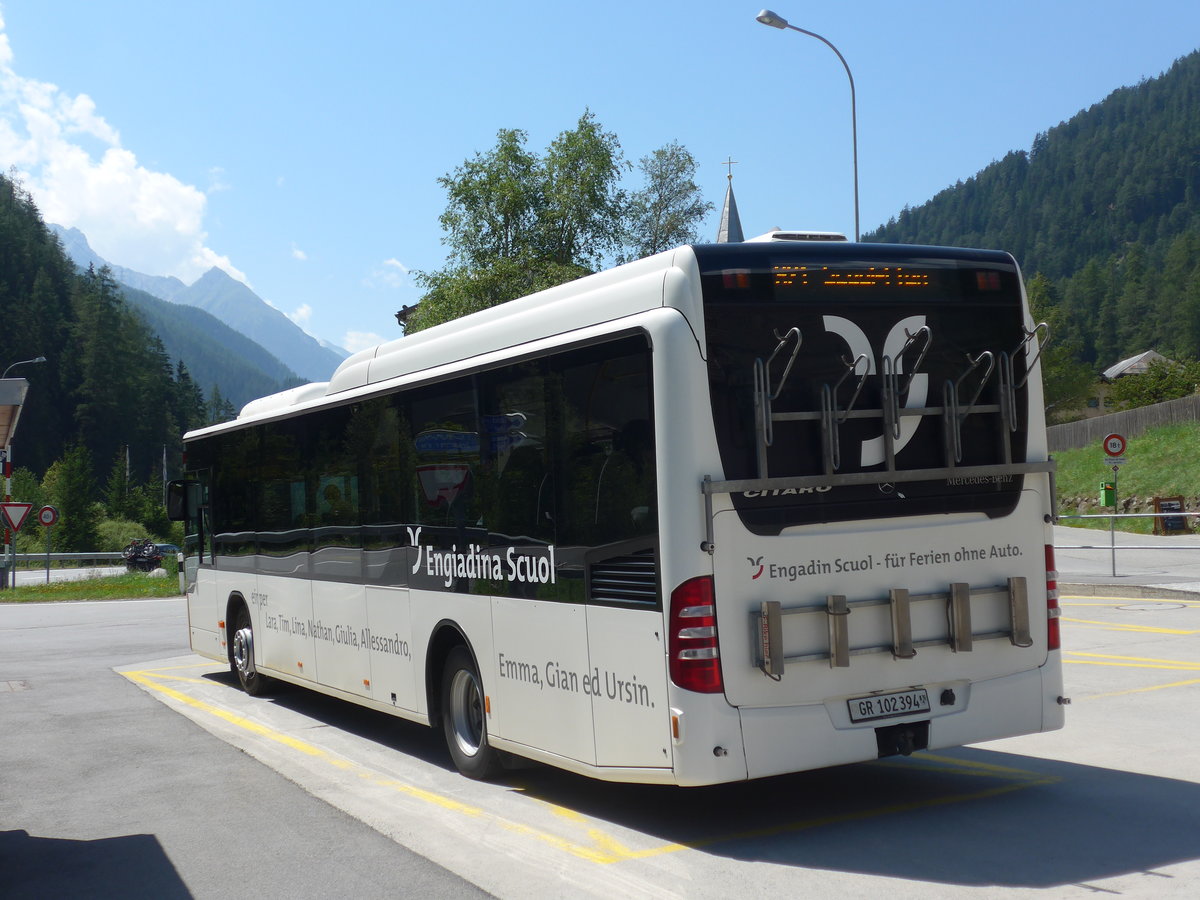 (182'748) - PostAuto Graub�nden - GR 102'394 - Mercedes am 5. August 2017 in Martina, Cunfin