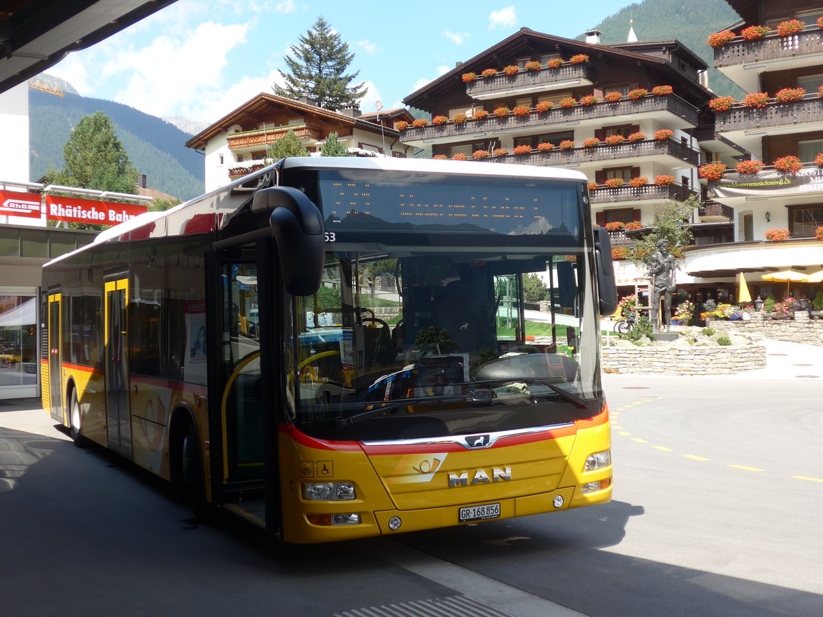 (182'778) - PostAuto Graub�nden - GR 168'856 - MAN am 5. August 2017 beim Bahnhof Klosters