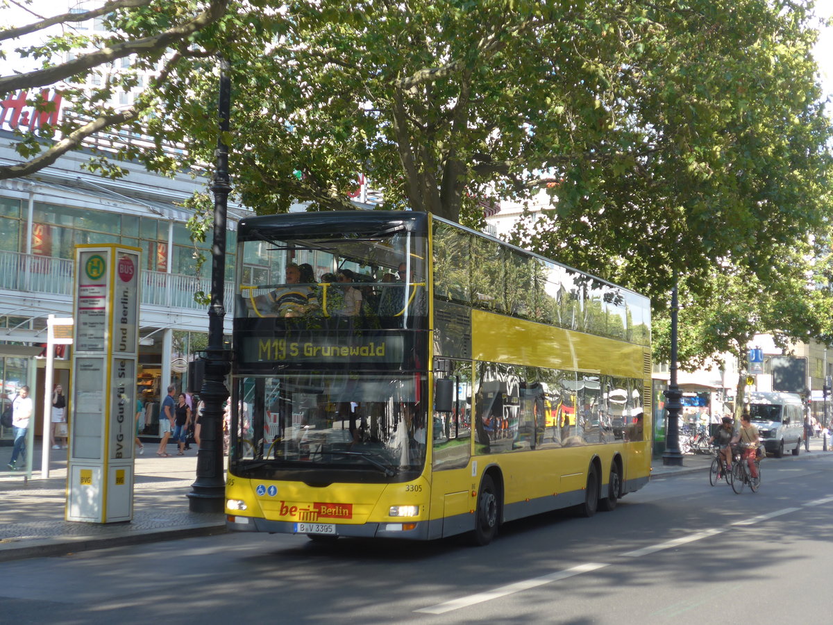 (183'243) - BVG Berlin - Nr. 3305/B-V 3305 - MAN am 9. August 2017 in Berlin, Kurf�rstendamm
