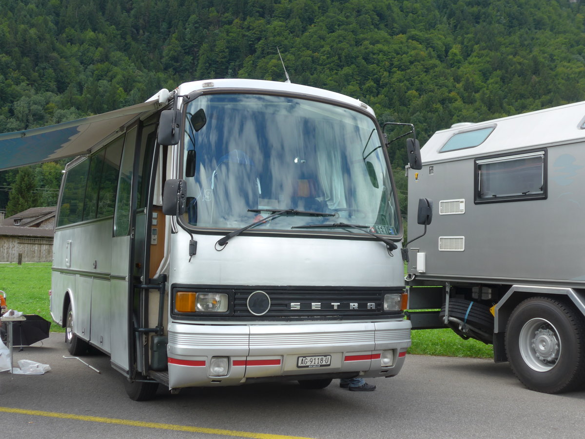 (183'540) - Leutwyler, D�rren�sch - AG 9118 U - Setra (ex Zihlmann, Z�rich) am 19. August 2017 in Unterbach, Rollfeld