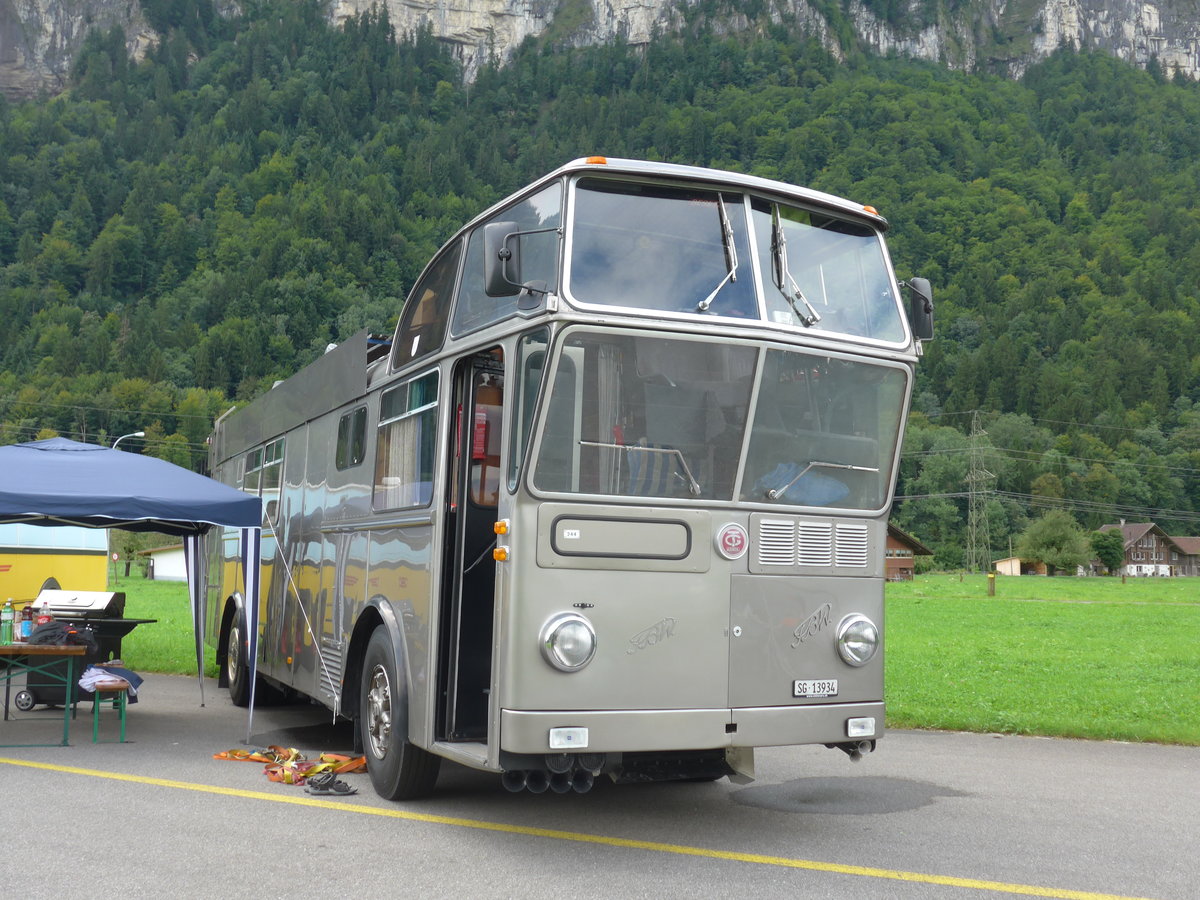 (183'541) - Schneider, Schmerikon - SG 13'934 - FBW/T�scher Hochlenker (ex Basler, Hofstetten; ex VBZ Z�rich Nr. 244) am 19. August 2017 in Unterbach, Rollfeld