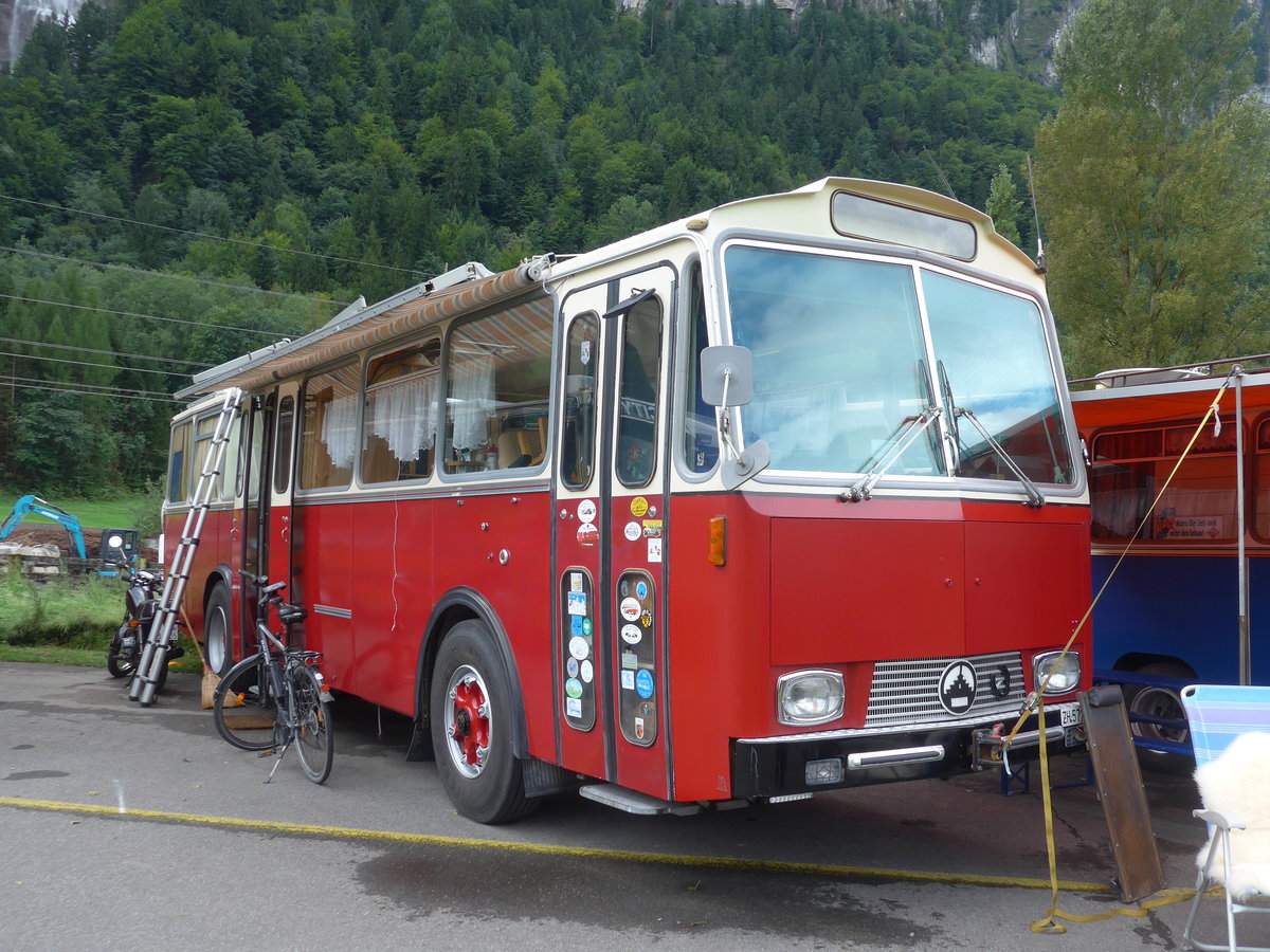 (183'585) - Niederer F., Langwiesen - ZH 572'304 - Saurer/T�scher (ex Sol�r+Fontana, Ilanz) am 19. August 2017 in Unterbach, Rollfeld