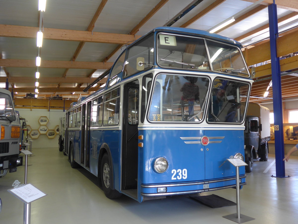 (183'929) - FBW-Club, M�nnedorf - Nr. 239 - FBW/T�scher Hochlenker (ex VBZ Z�rich Nr. 239; ex Kamm, Schlieren; ex VBZ Z�rich Nr. 239; ex VBZ Z�rich Nr. 209) am 23. August 2017 in Wetzikon, FBW-Museum