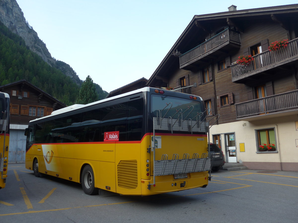 (184'114) - PostAuto Wallis - Nr. 6/VS 355'168 - Irisbus am 25. August 2017 in Les Haud�res, Post