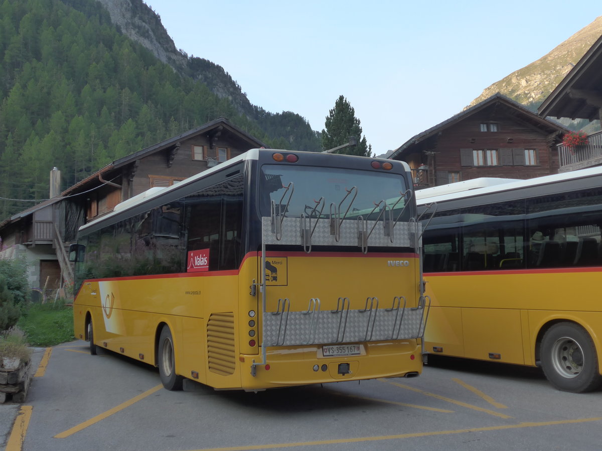 (184'115) - PostAuto Wallis - Nr. 5/VS 355'167 - Irisbus am 25. August 2017 in Les Haud�res, Post