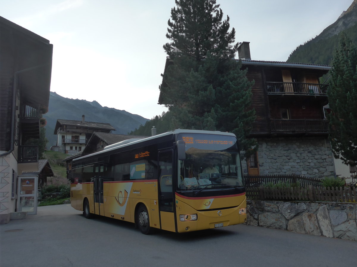 (184'120) - PostAuto Wallis - Nr. 6/VS 355'168 - Irisbus am 25. August 2017 in Les Haud�res, Post