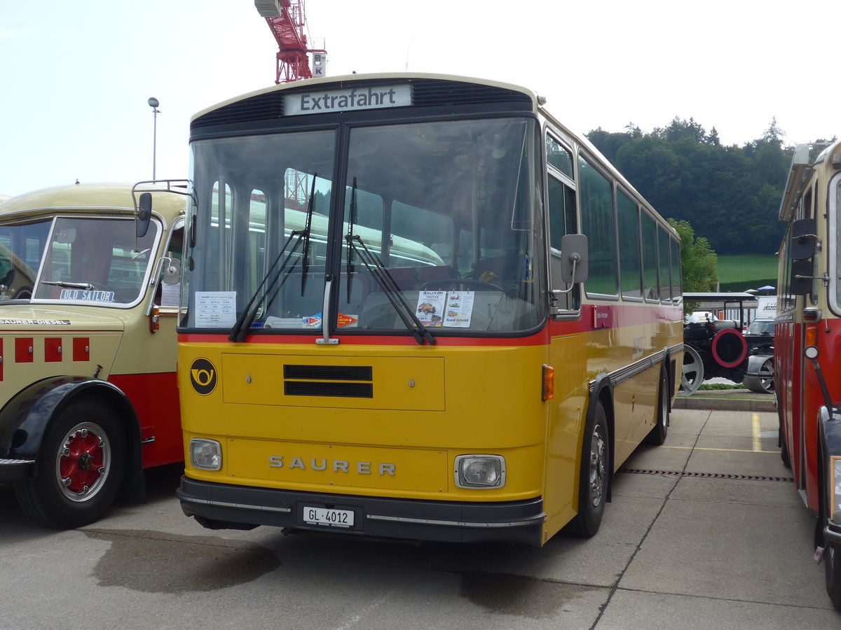 (184'328) - Schmid, Glarus - GL 4012 - Saurer/T�scher (ex Mosimann, Aesch; ex Erne, Full; ex P 24'257) am 26. August 2017 in Oberkirch, CAMPUS Sursee