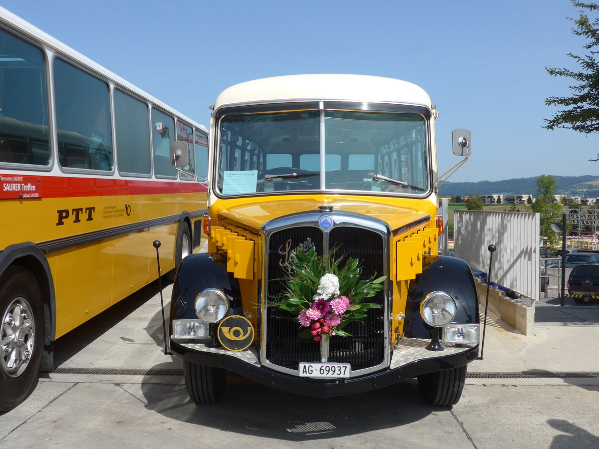 (184'473) - Bl�chlinger, Endingen - AG 69'937 - Saurer/T�scher (ex Dubach, Walde; ex Spescha, Andiast) am 26. August 2017 in Oberkirch, CAMPUS Sursee