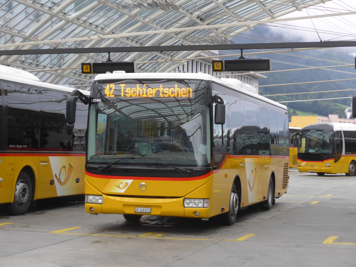 (184'778) - PostAuto Graub�nden - GR 168'876 - Irisbus am 16. September 2017 in Chur, Postautostation